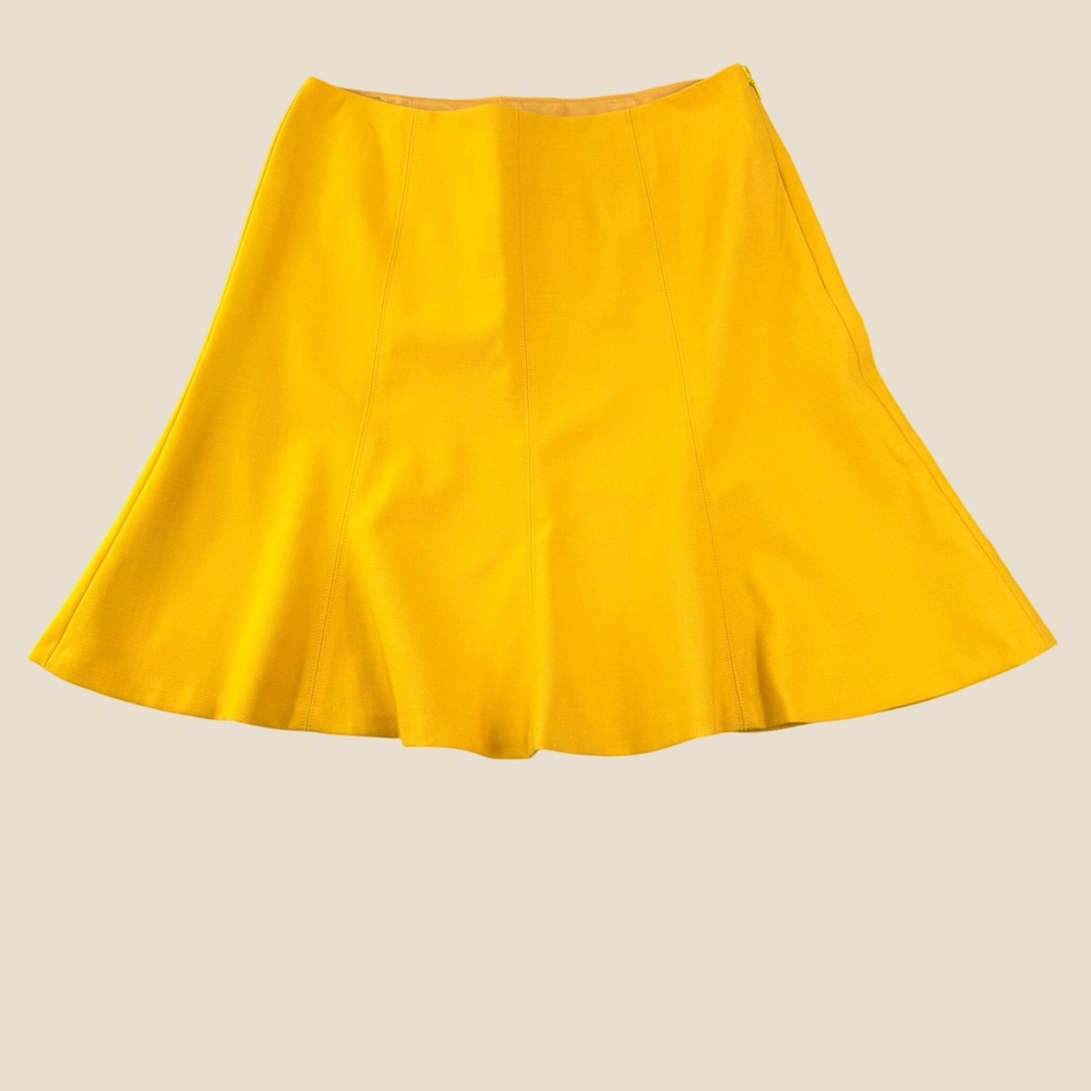 Brooks Brothers Red Fleece Yellow Fit & Flare Skirt Womens Size 4 Career Preppy
